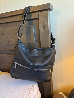 Atelier Noir (division of Rudak) black leather shoulder, Crossbody hobo